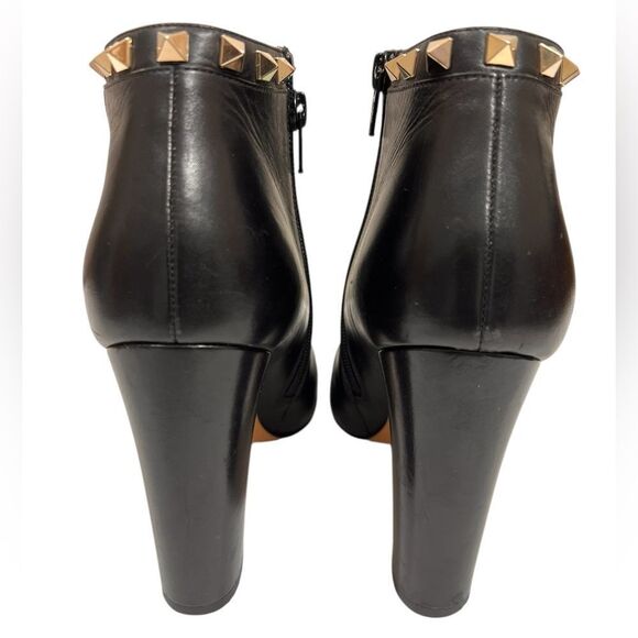 VALENTINO GARAVANI Black Calfskin Rockstud 100mm Ankle Boots Size 40 - Picture 4 of 16